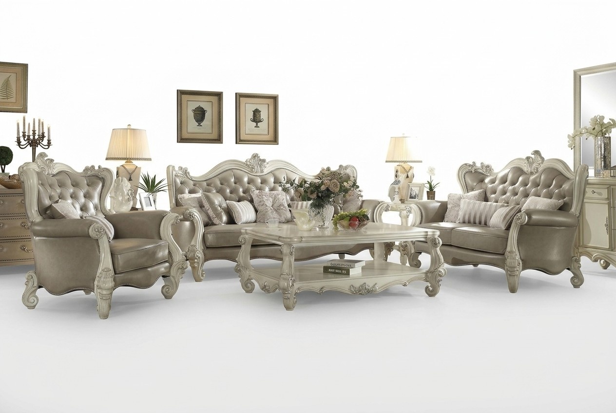 Luxus Möbel Sofagarnitur Couch Sofa Polster 3+2+1 Sitzer mit Couchtisch