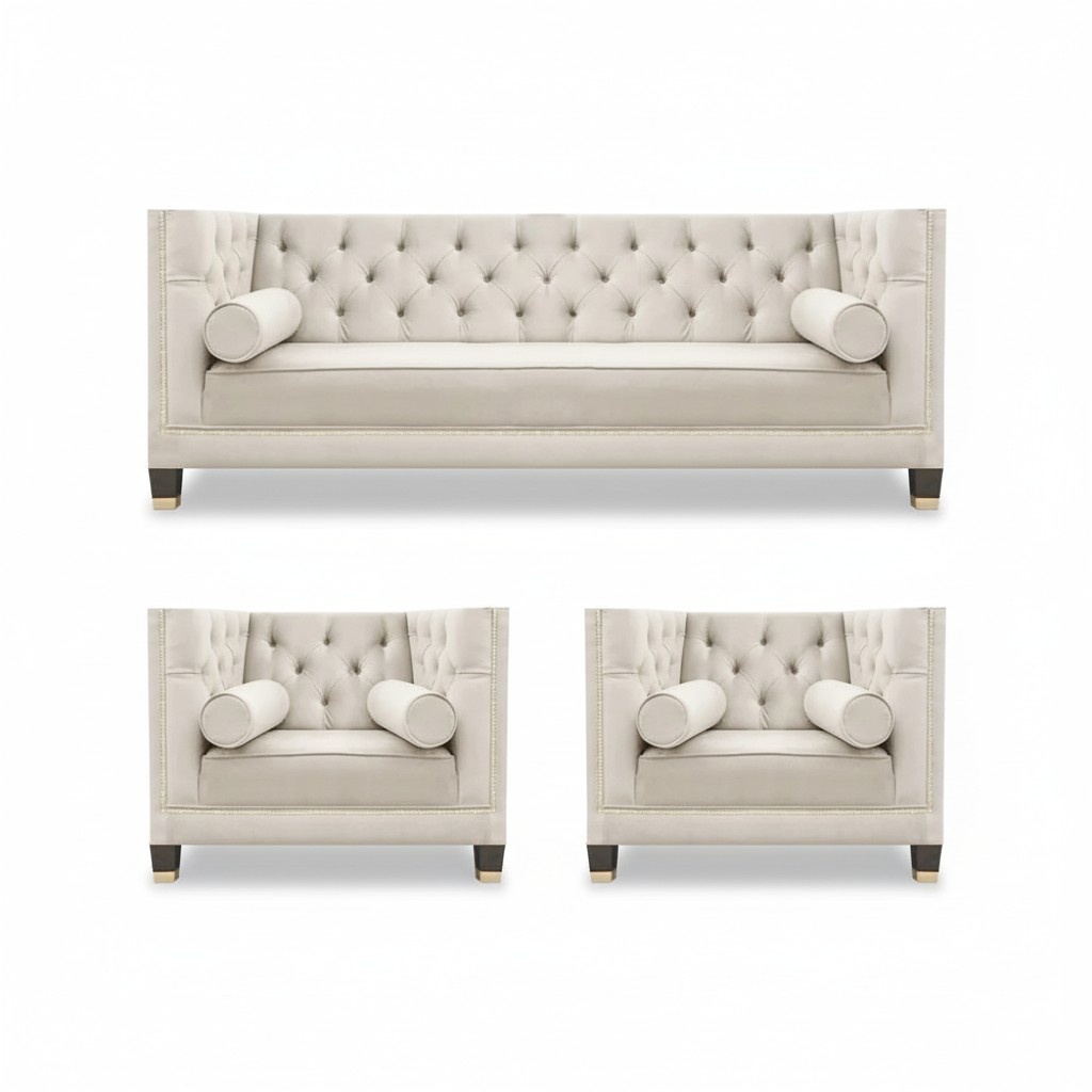 Luxus Möbel Sofagarnitur Couch Sofas Polster Textilsofa Sessel Set Garnitur