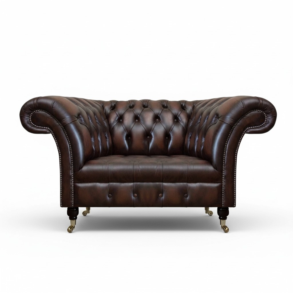 Luxus Neu Sitz Wohnzimmer Braun Sessel Einrichtung Polstermöbel Chesterfield