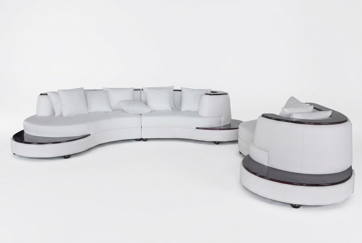Ecksofa Sofa mit USB Polster Designer Leder XXL U Form Ledersofa Wohnlandschaft