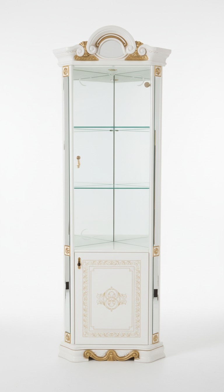 Luxus Schaufenster Eckvitrine Glas Schrank Modern Stil Möbel Regal Klassisch