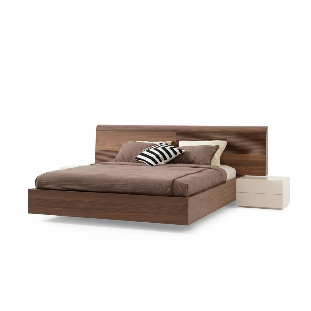Luxus Schlafzimmer Bett Doppel Betten Design Möbel braun