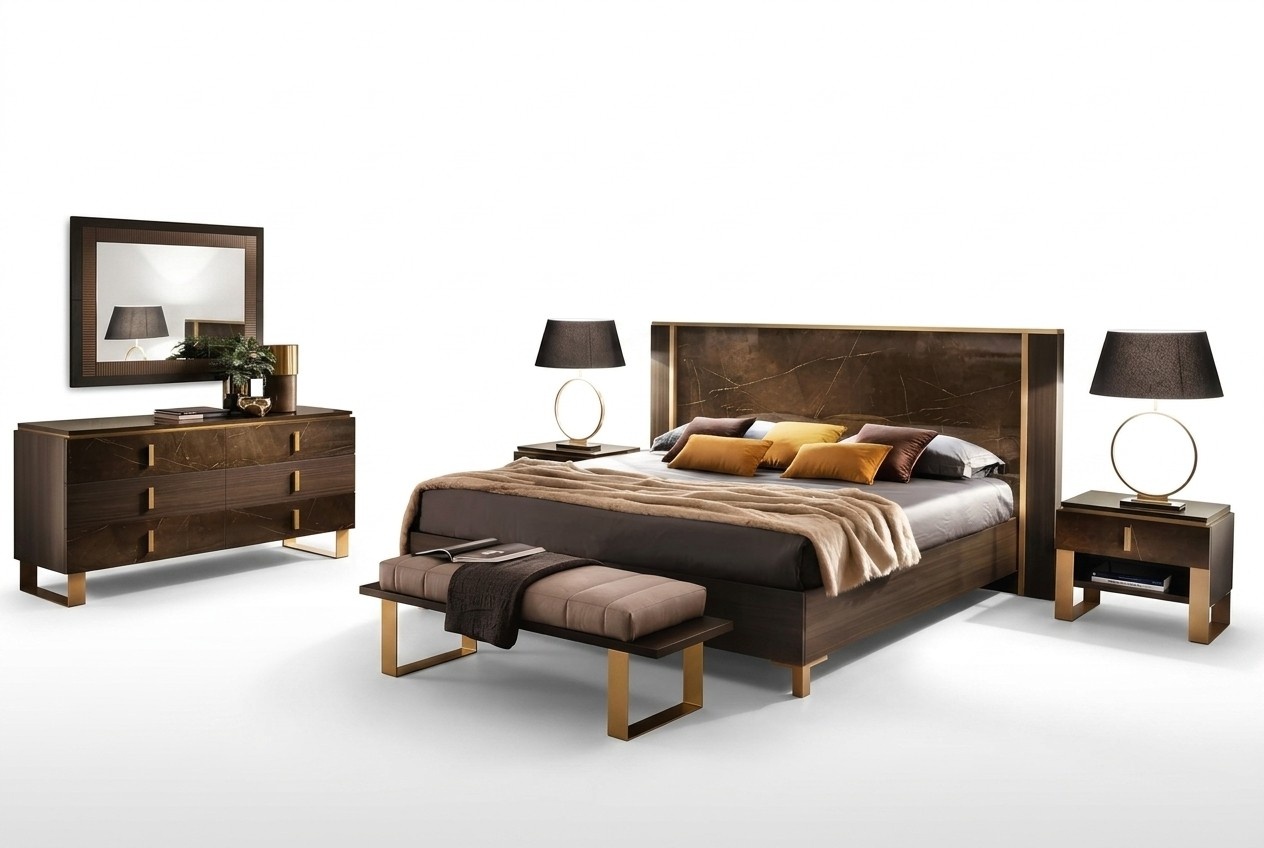 Luxus Schlafzimmer Bett Doppel Stil Modern Polster Betten Italienische Möbel