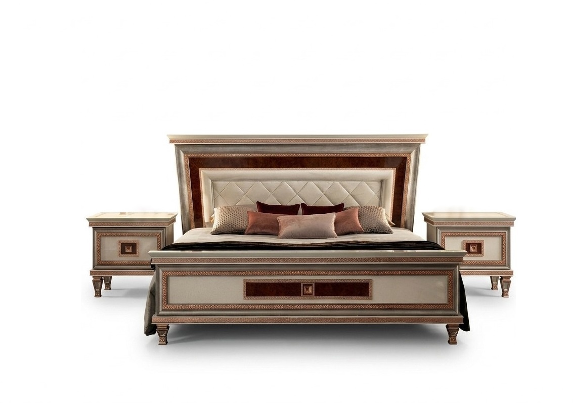 Luxus Schlafzimmer Möbel Bett 2x Nachttisch Set Betten Hotel Arredoclassic 3tlg.