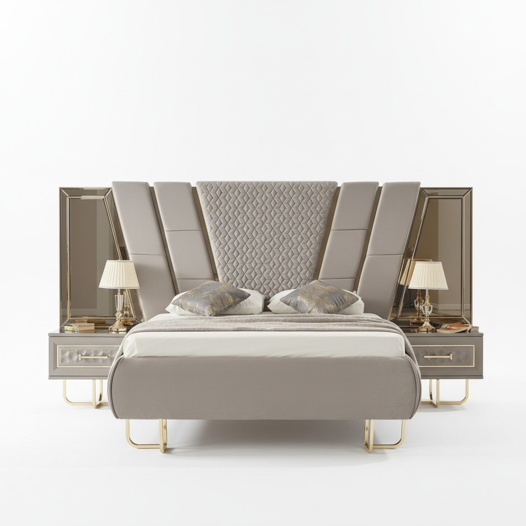 Luxus Schlafzimmer Nachttisch Betten Bett 3tlg. Komplett Set Design Einrichtung