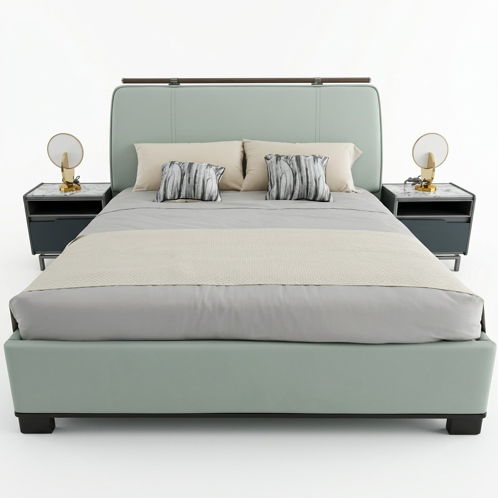 Luxus Schlafzimmer Set Modern Doppelbett mti 2x Nachttische Design 3tlg.Komplett