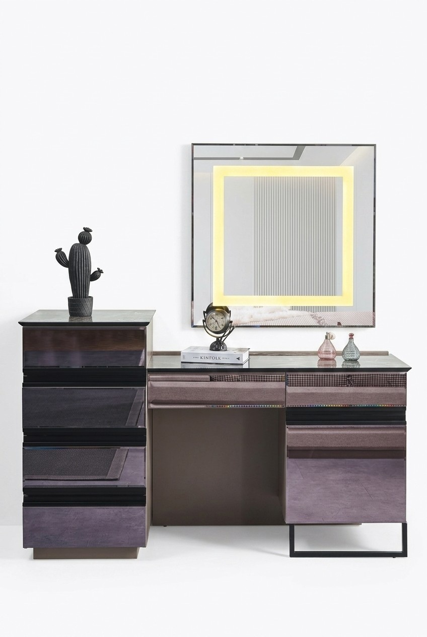 Luxus Schlafzimmer Set Schminktisch mit Spiegel modern Holzmöbel