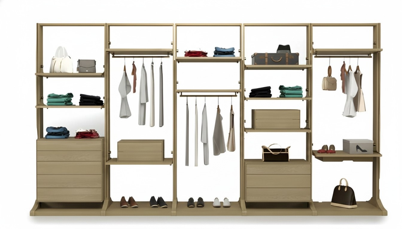 Luxus-Schrank Begehbarer Stauraum Garderobenzimmer Kleiderschrank Ankleidezimmer