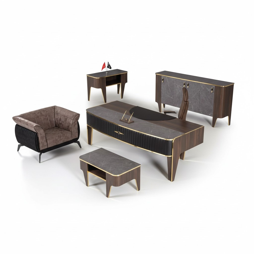 Luxus Schreibtisch Büro Set 4 tlg. Schrank Tisch Schreibtisch Couchtisch 4tlg