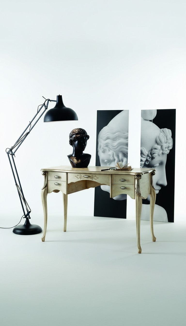 Luxus Schreibtisch Konsolen Luxus Tisch Büro Möbel Barock Gold Echtholz