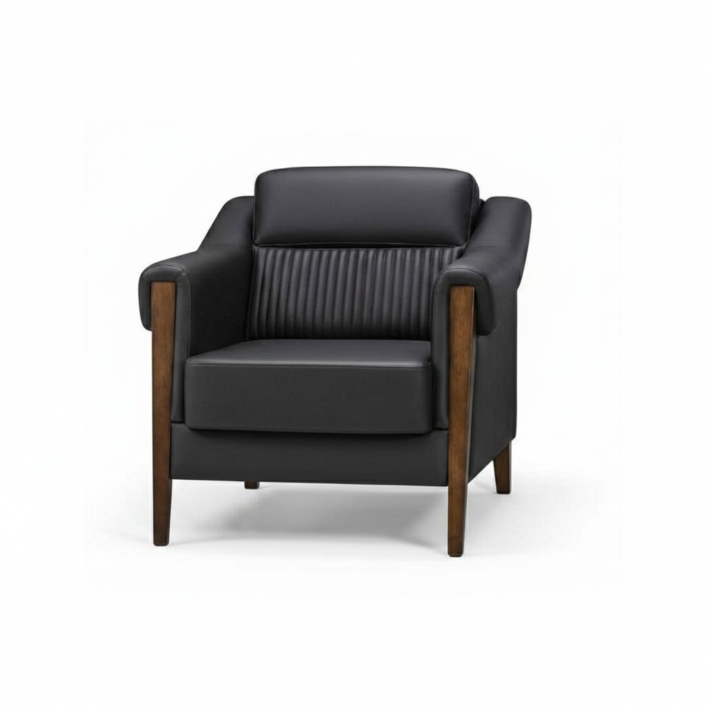 Luxus Sessel Polster Relax Wohnzimmer Möbel Modern Design Schwarz