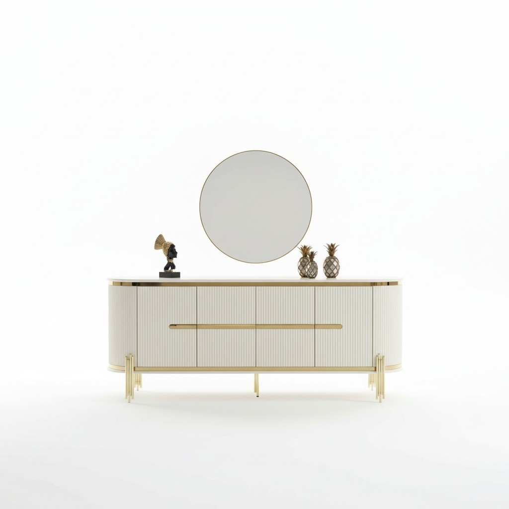 Luxus Sideboard Kommode Holz Anrichte Schrank Esszimmer Modern Weiß