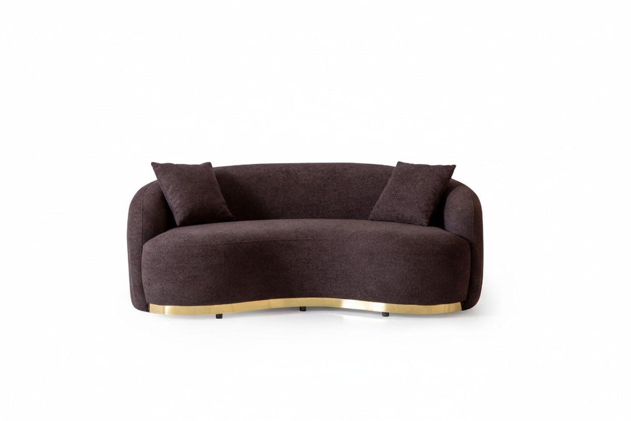 Luxus Sofa 3 - sitzer Design Braun weiche Sofa Polster Textil 230cm
