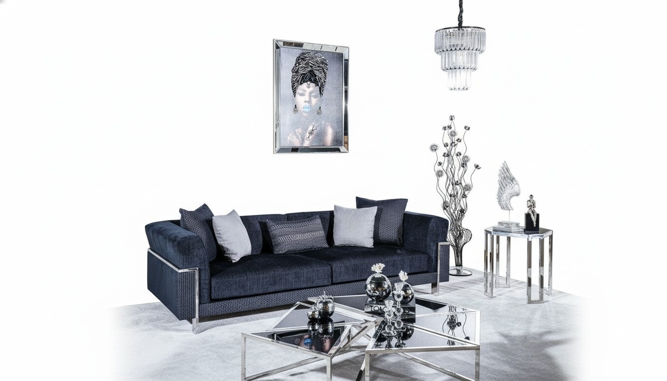 Luxus Sofa 3 Sitzer Sofas Textil Couch Design Möbel Dreisitzer schwarz