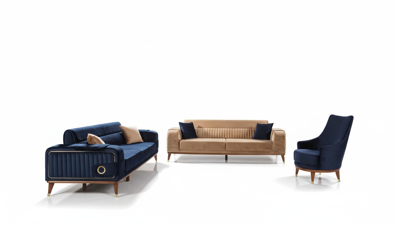 Luxus Sofagarnitur 3+3+1 Sitzer Set Design Sofa Polster Couch Modern