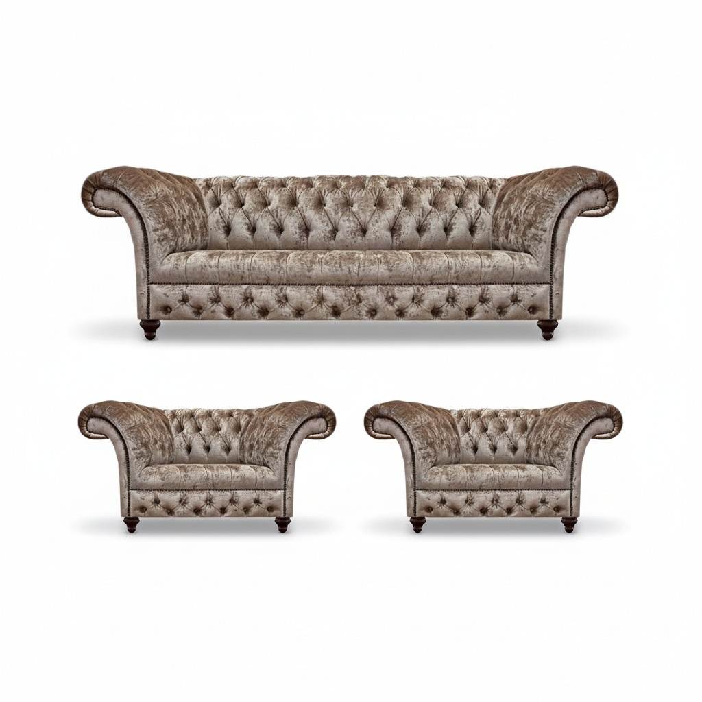 Luxus Sofagarnitur Design Möbel 3tlg Chesterfield Einrichtung Couchgarnitur
