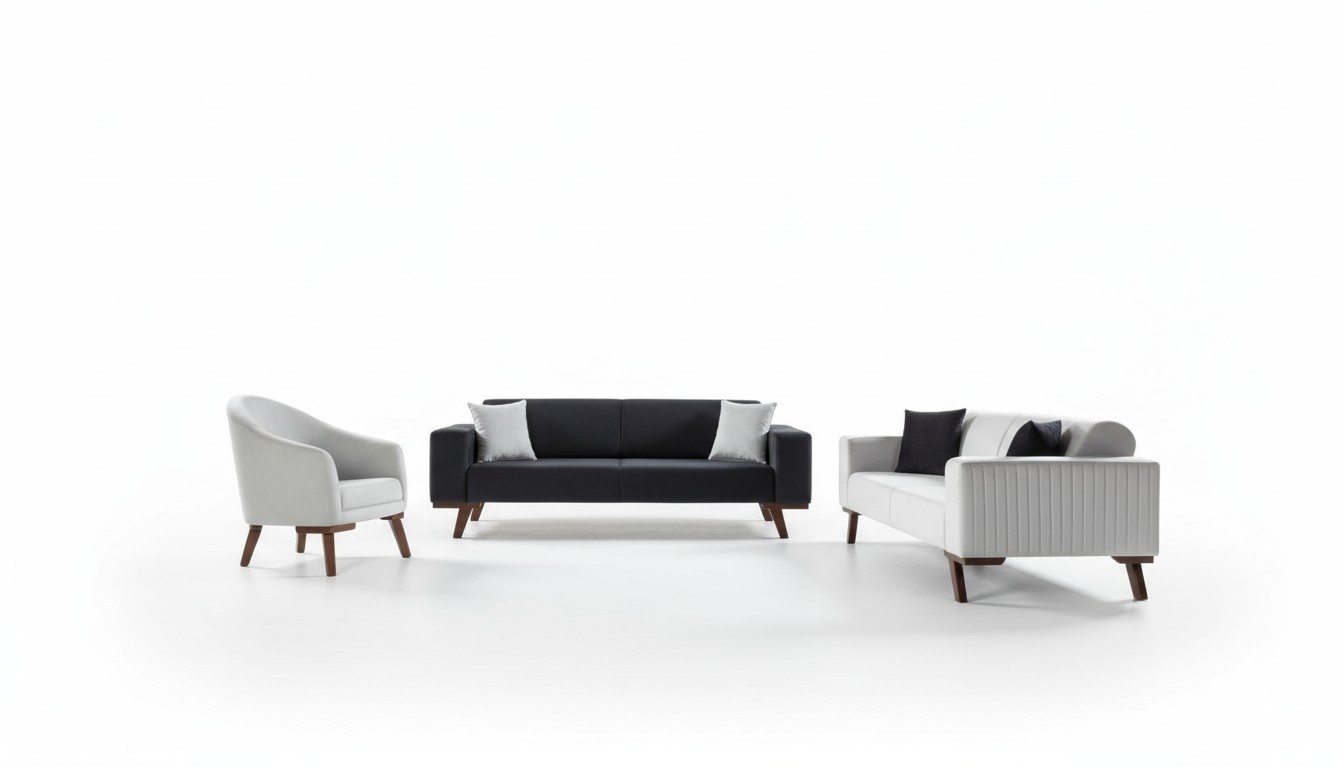 Luxus Sofagarnitur Dreisitzer 3+3+1 Sitz Stoff Sofa Sessel Textil Stil