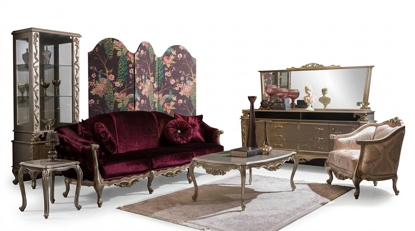 Luxus Sofagarnitur Sofa Beistelltisch Couchtisch Sessel Set 5tlg. Neu