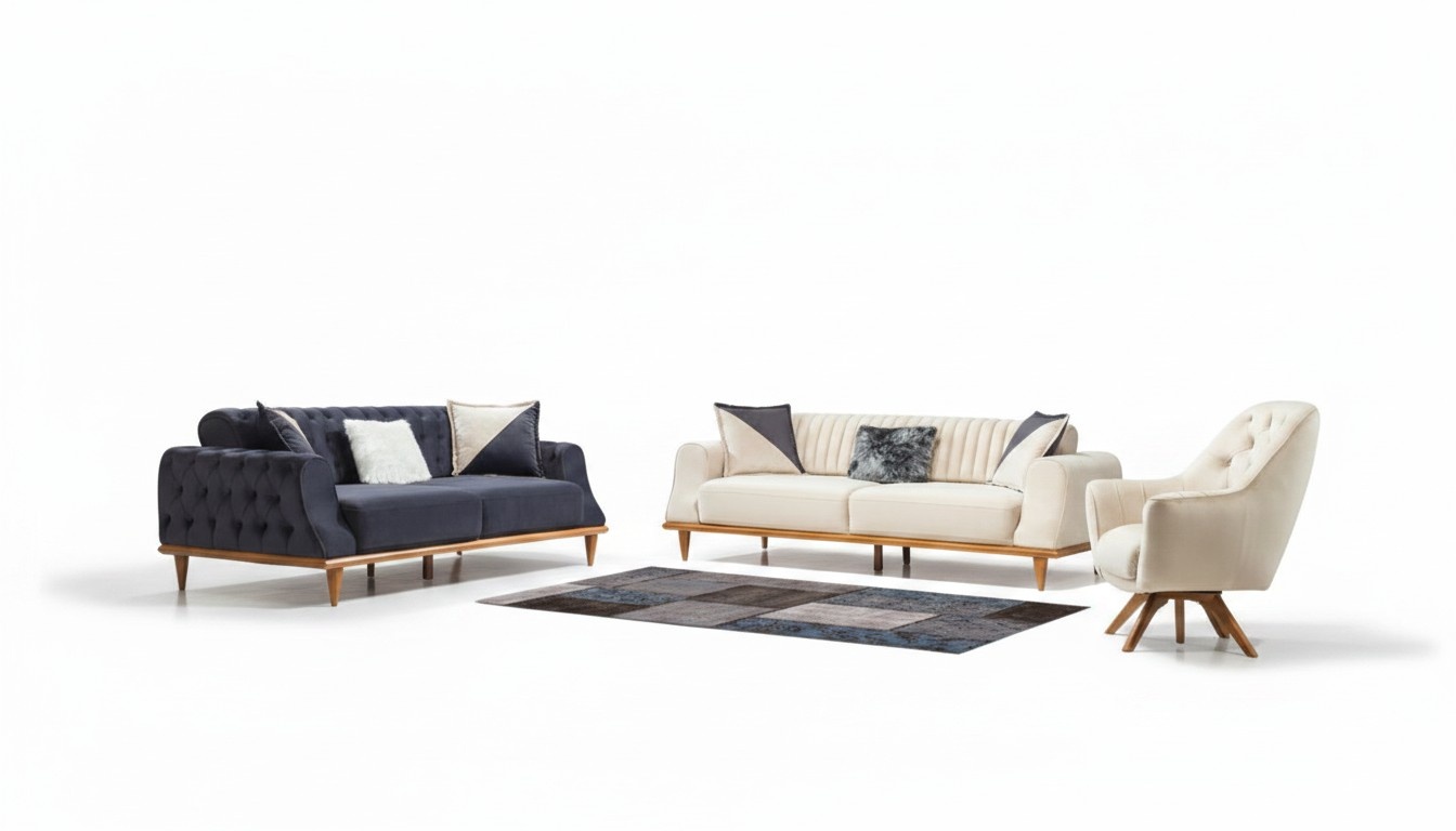 Luxus Sofagarnitur Weiche Couch Textil Stoff Sofa Set 331 Sitzer Möbel