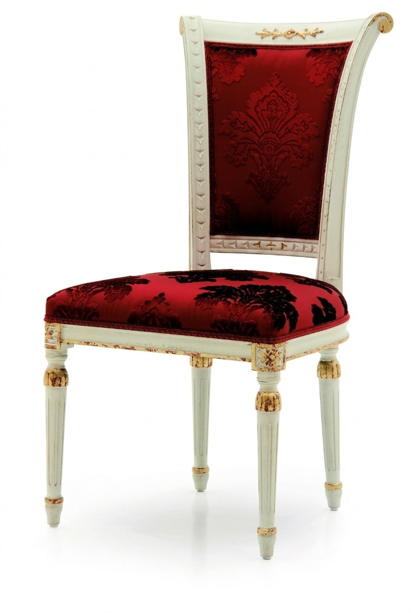 Luxus Stuhl Rot Sessel Esszimmer Designer Holz Möbel Weiß Stuhl ohne Armlehne