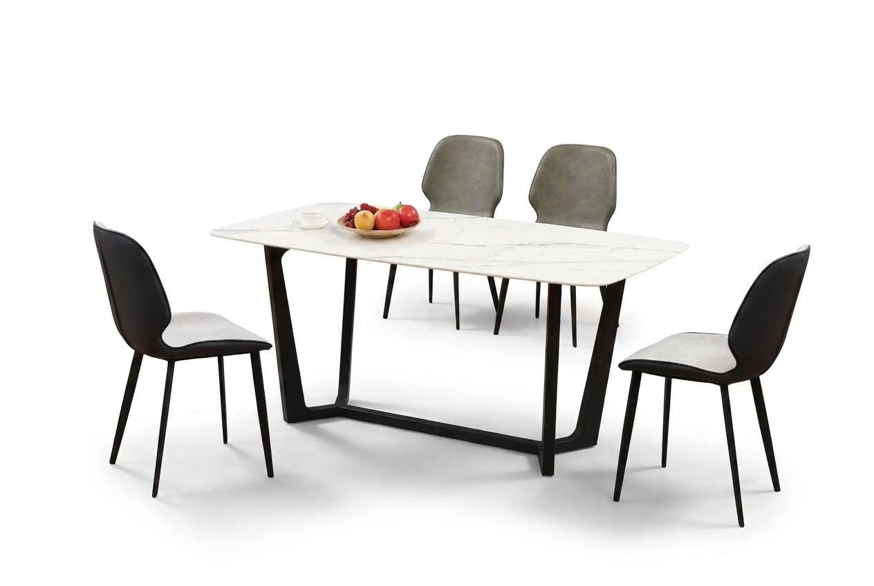 Luxus Tisch Edelstahl Marmor Imitat Stein Esstisch Esszimmer Tische