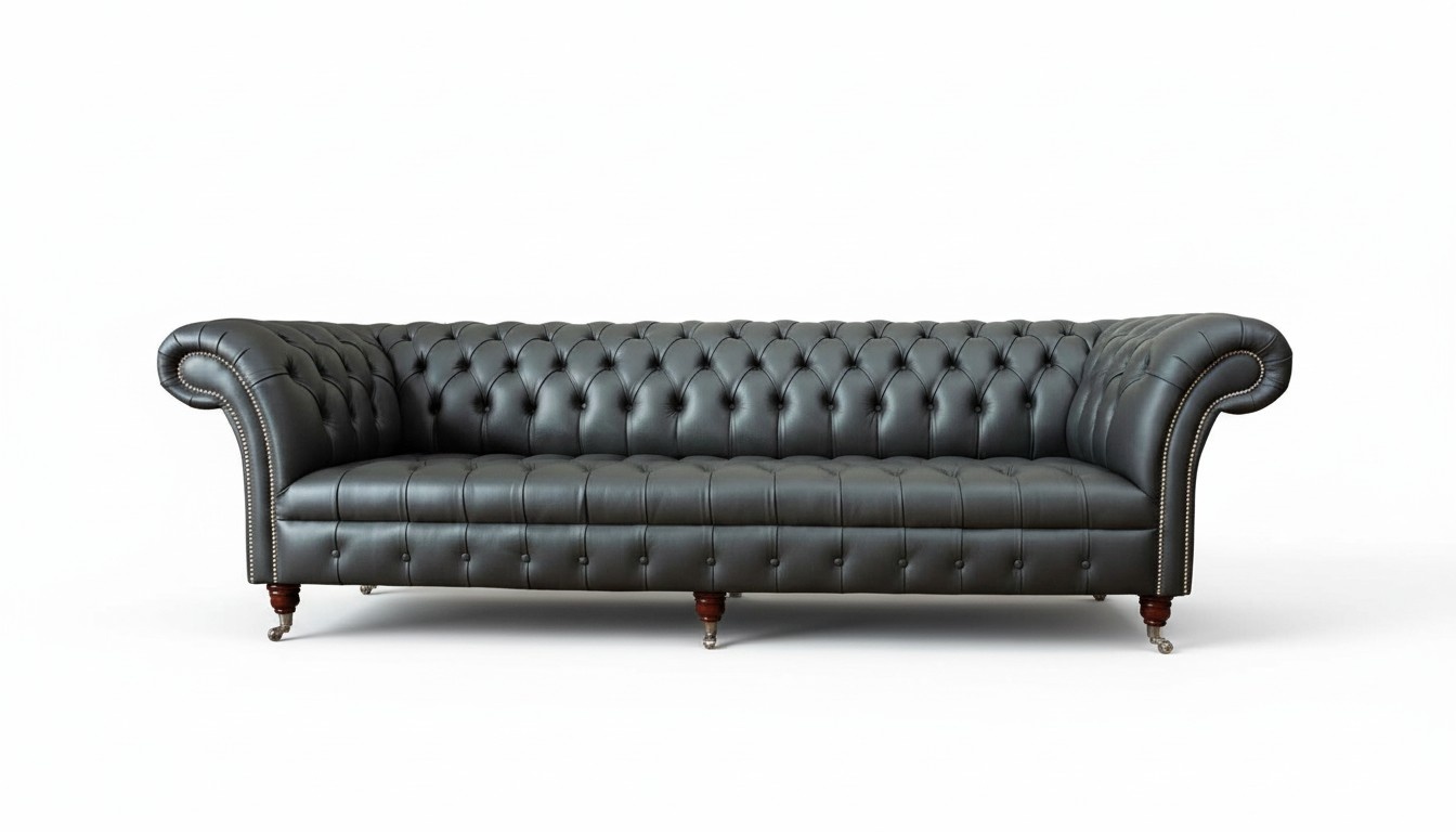 Luxus Viersitzer Sofa 4 Sitzer Wohnzimmer Chesterfield Englische Stoff Design