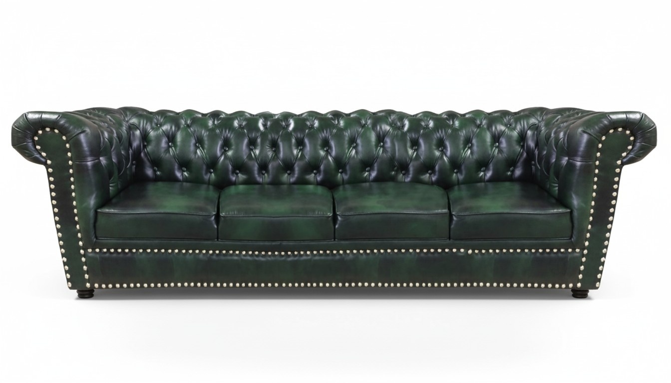 Luxus Viersitzer Sofa Couch Leder Chesterfield Wohnzimmer Polstermöbel