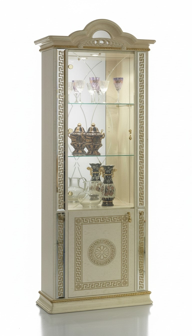 Luxus Vitrine Vitrinen Schrank Holz Schrank Glas Schränke Italienische Möbel Neu