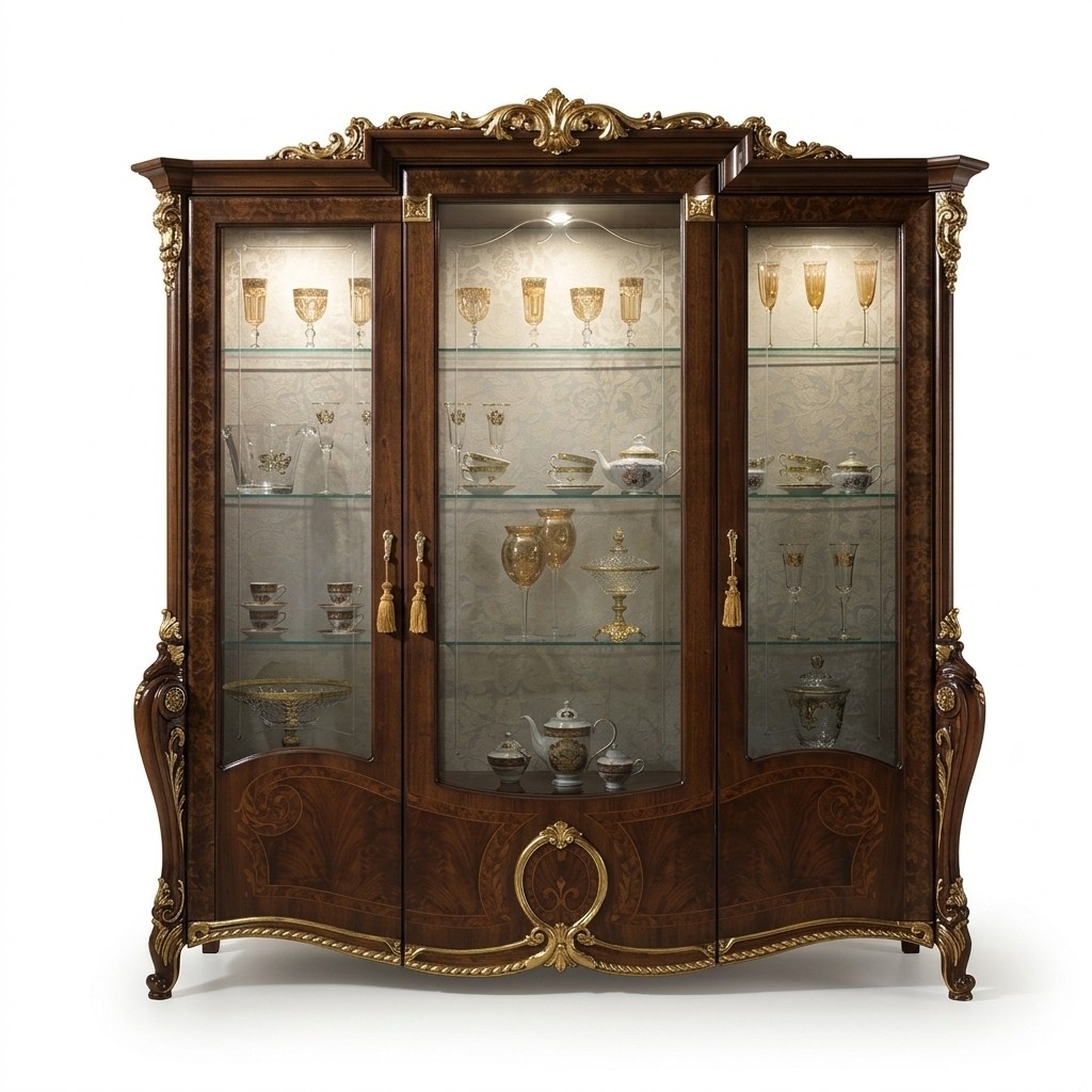 Luxus Vitrine Wohnzimmer Möbel Schrank Glas Vitrinen Designer Schränke Kommode