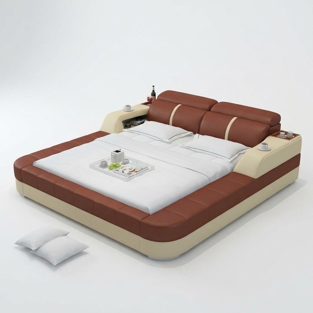 Luxus Wasserbett Doppel Multifunktions Bett Polster + USB Wasser Betten 180x200