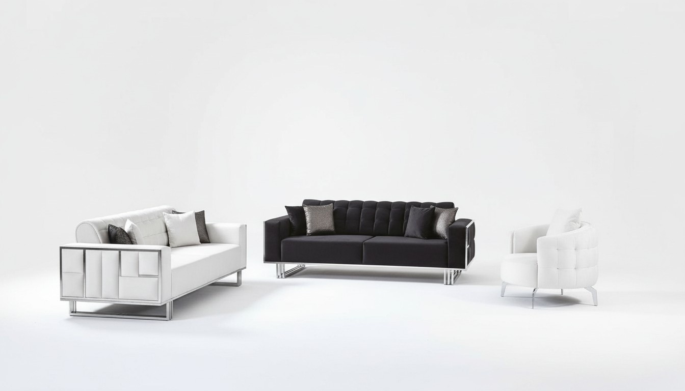 Luxus Wohnzimmer Möbel Couch Sitzgarnitur Sofa Samt Sofagarnitur 3tlg