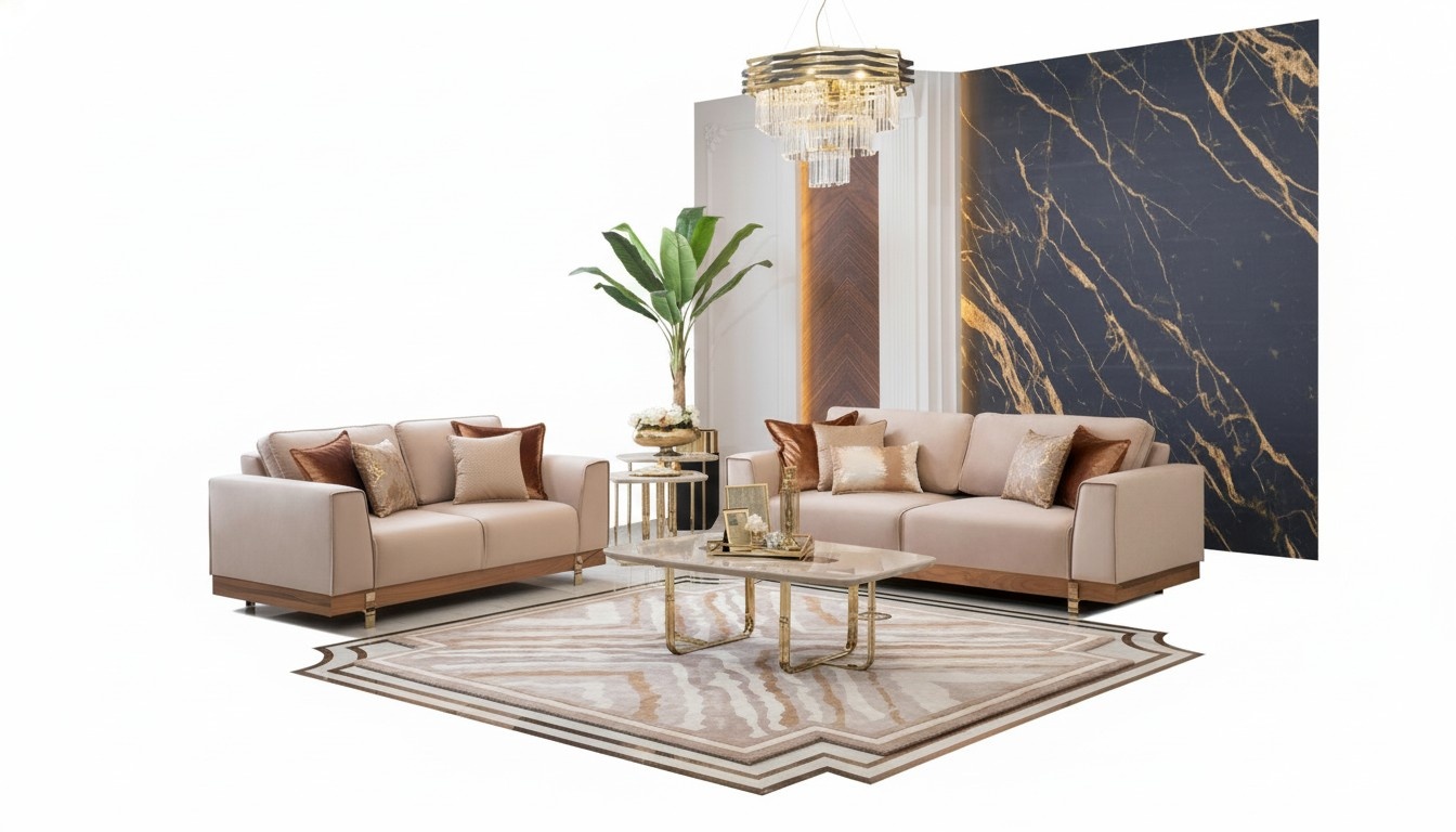 Luxus Wohnzimmer Set Garnitur 3+2 Sitz Couch Sets Sitzpolster Garnituren