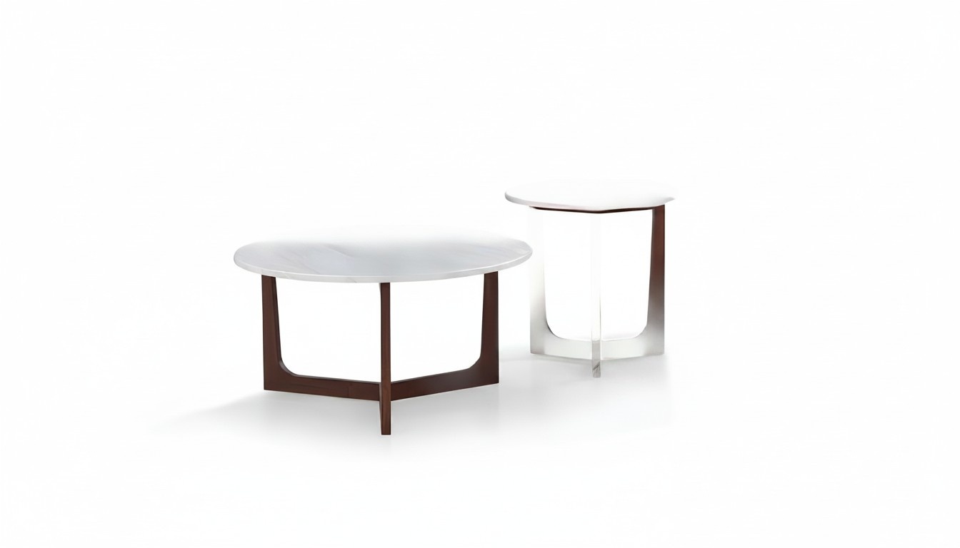 Marmor Design Beistell Tische Couch Tisch Sofa Wohn Zimmer 2x SET Wohn
