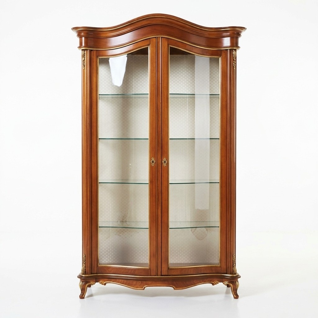 Massivholz Vitrinen Glas Schrank Echtholz Vitrine Wohnzimmer Möbel Anrichte