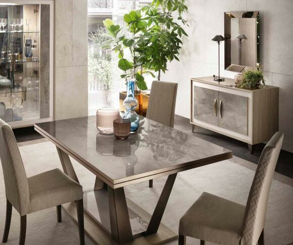 Esstisch Esszimmer Wohnzimmer Garnitur Holz Design Italienische Möbel