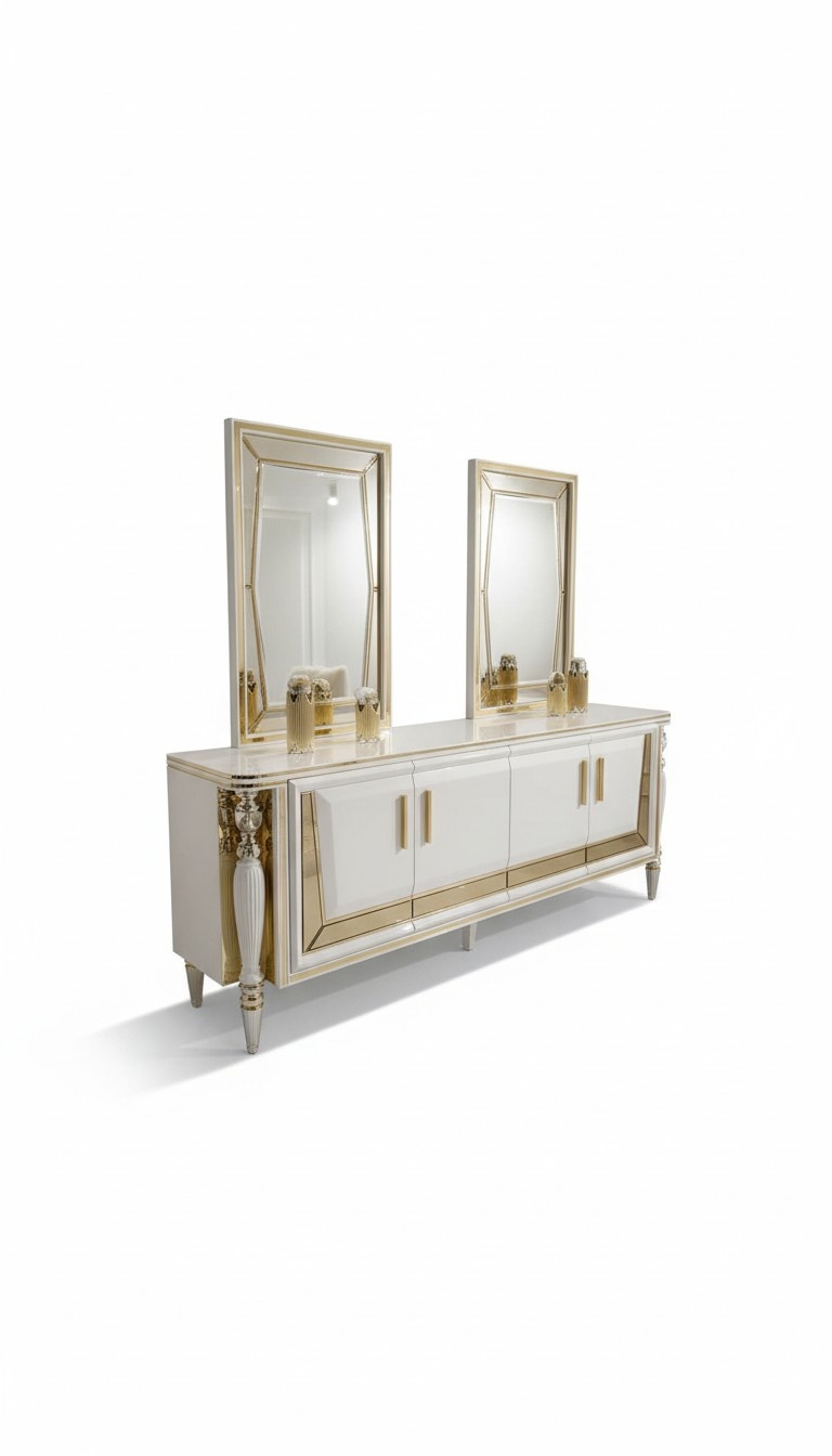 Modern Anrichte Sideboard Anrichte mit Spiegel Unterschrank Luxus Möbel