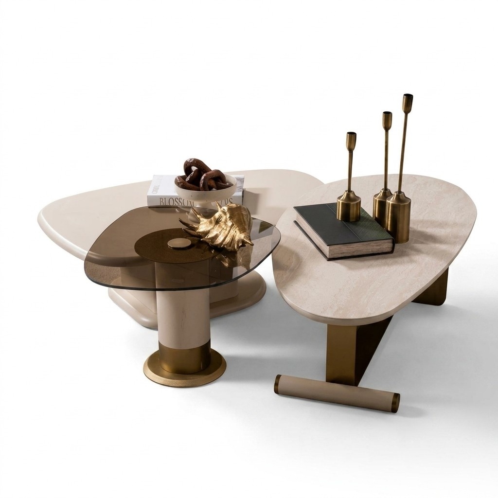 Modern Beige 3x Couchtische Vielseitig Sofatisch Tische Wohnzimmertisch