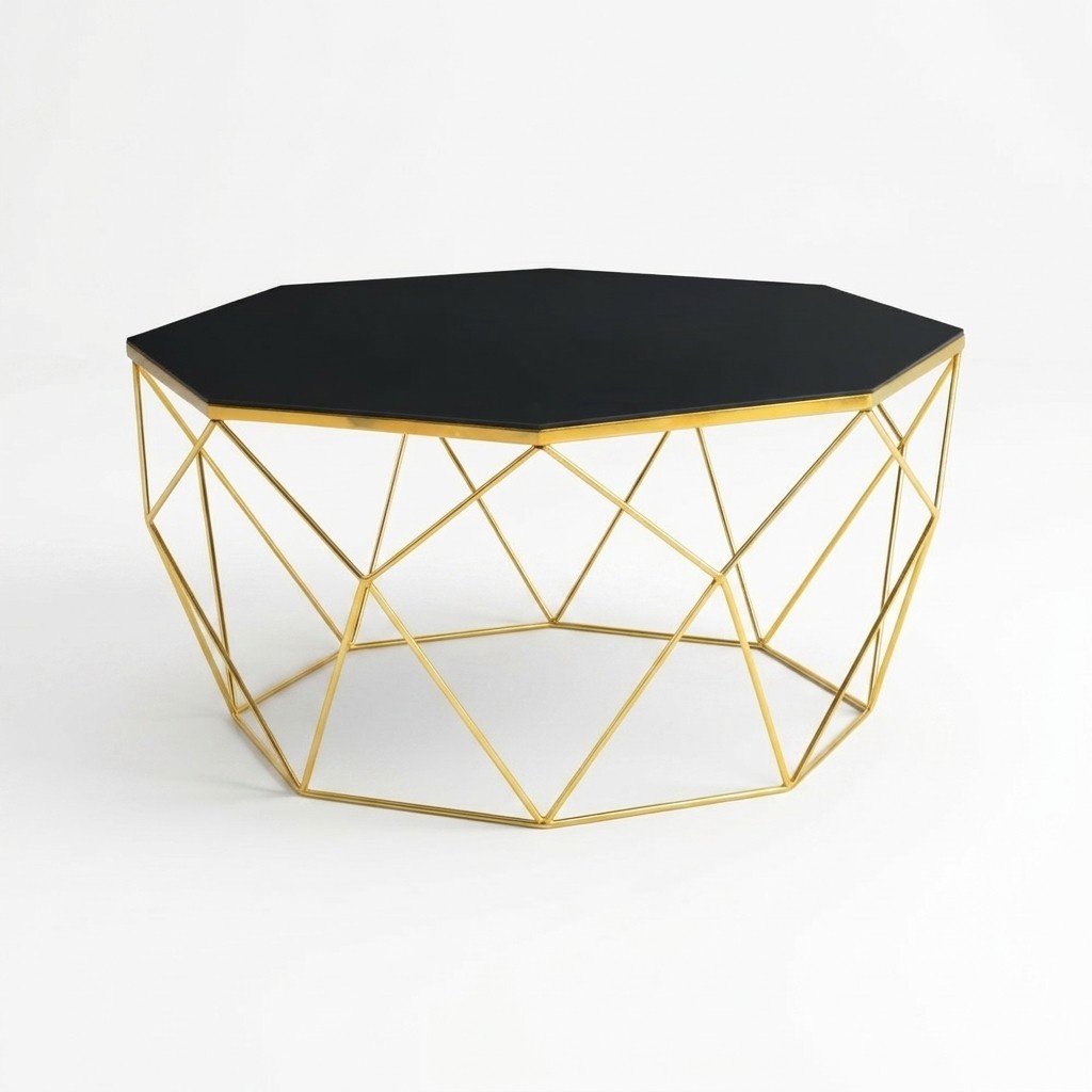 Modern Couchtisch Kaffeetisch Sofatisch Beistelltisch Glas Gold Tisch