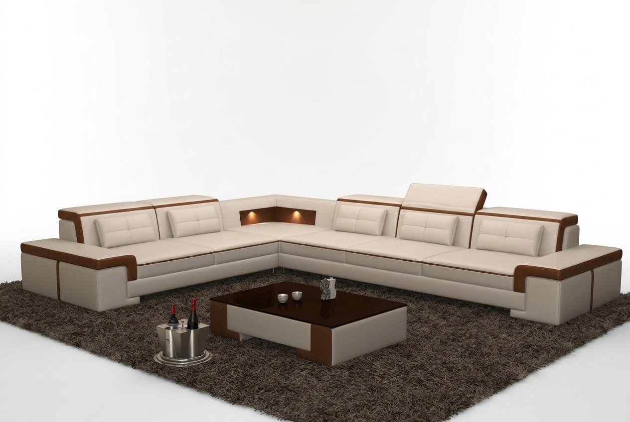 Modern Ecksofa Couch Polster Leder Design Sofa Garnitur Wohnlandschaft