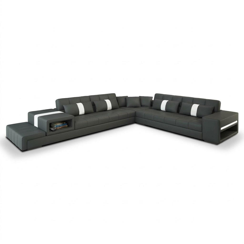 Stoff Couch Textilsofa Ecksofa USB, Couch Wohnlandschaft XXL Textil Sofa Couchen