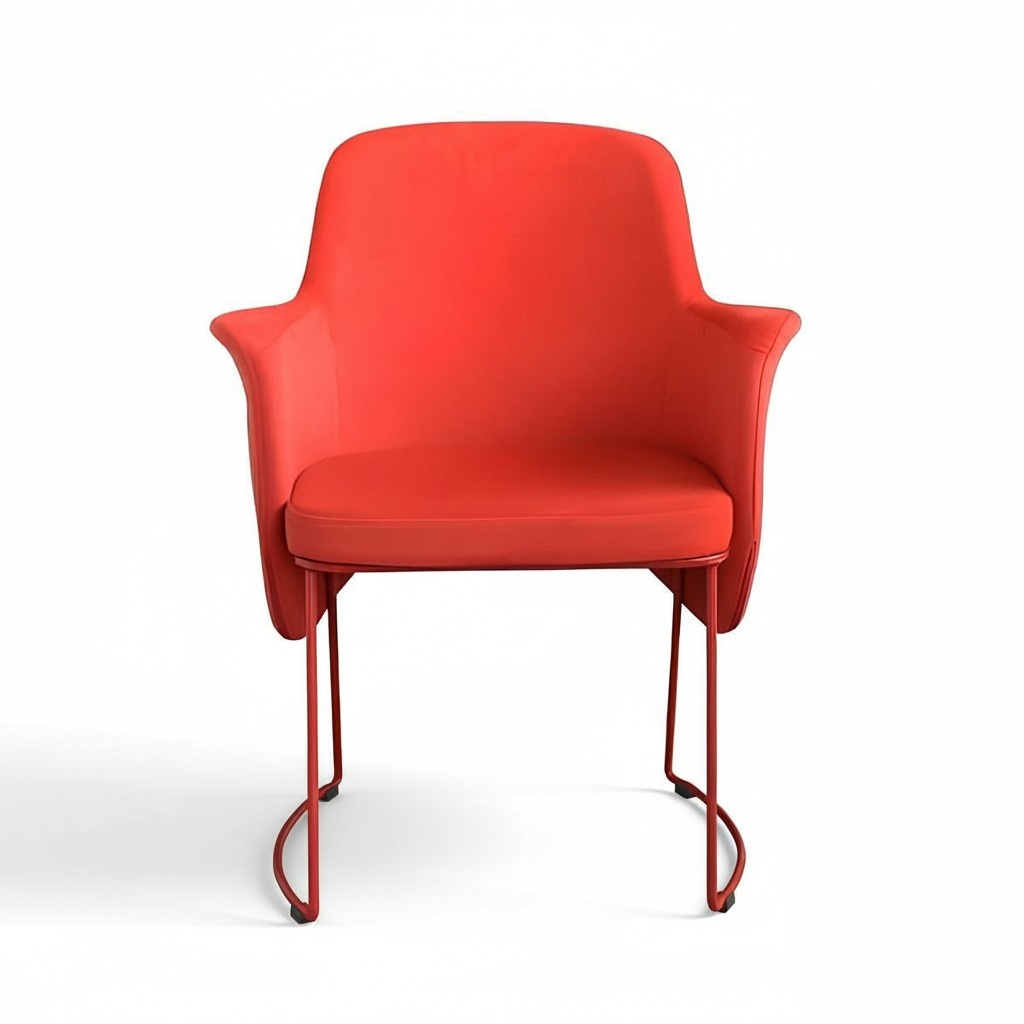 Modern Esszimmerstuhl Stuhl Küchenstuhl Sessel Sitzer Stoff Modern Holz Rot