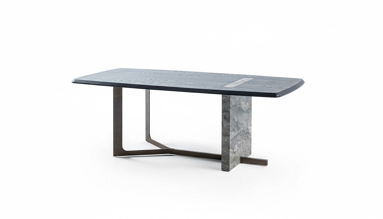 Modern Rechteckig Esszimmer Esstisch Grau Holz Luxus Design Tisch