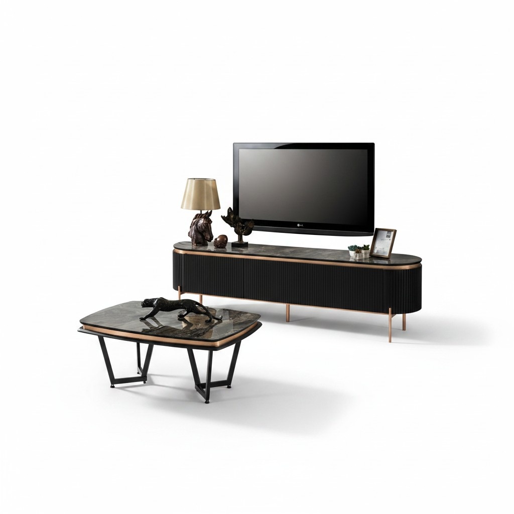 Modern RTV Sideboard Lowboard Couchtisch Fernsehtisch Tisch Möbel 2tlg