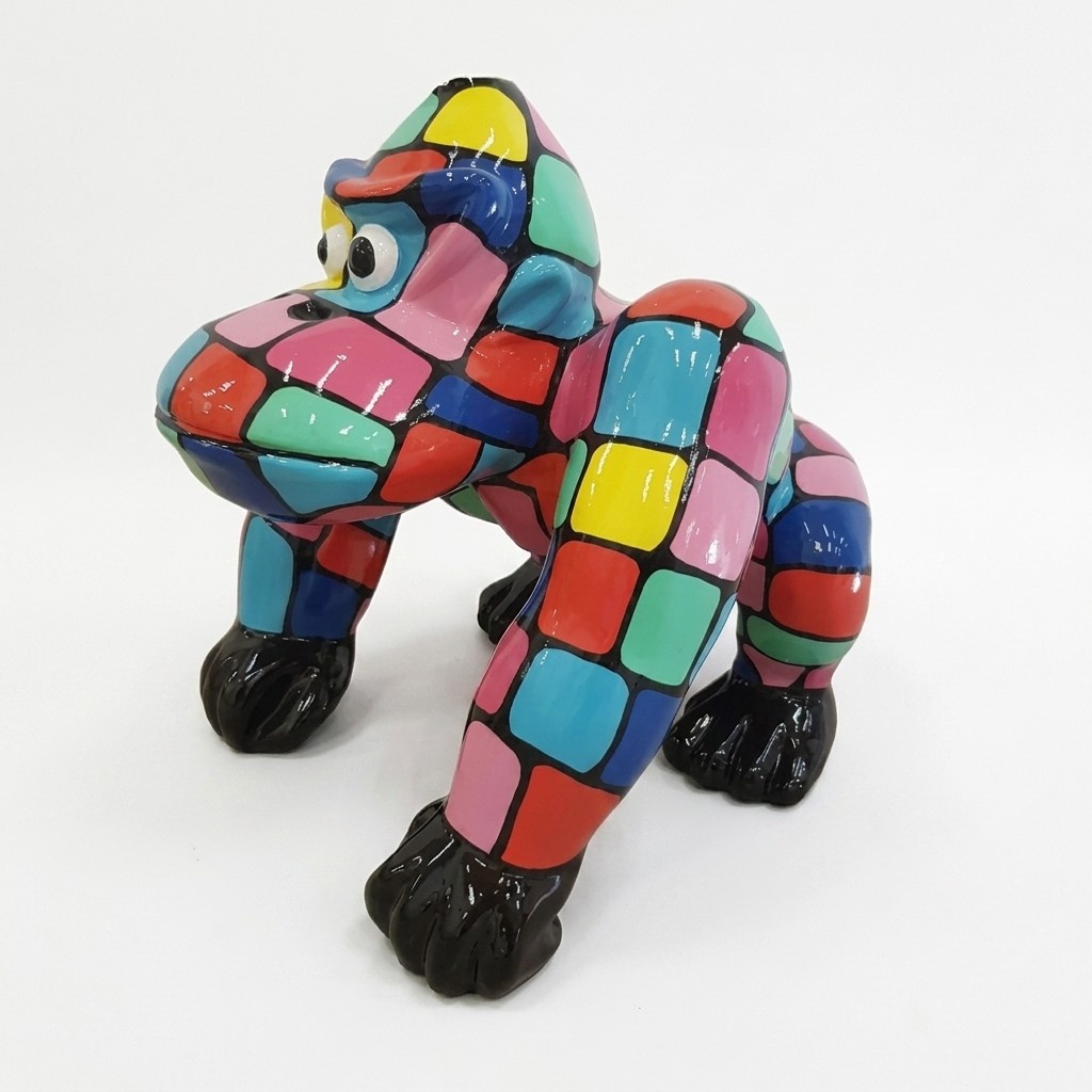 Modern Skulptur Affee aus Kunststoff Dekorative Figur Garten 70x80cm