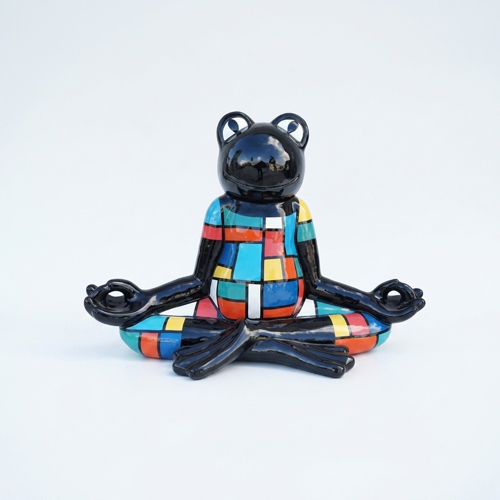 Modern Skulptur Frosch aus Kunststoff Dekorative Figur Garten 55cm