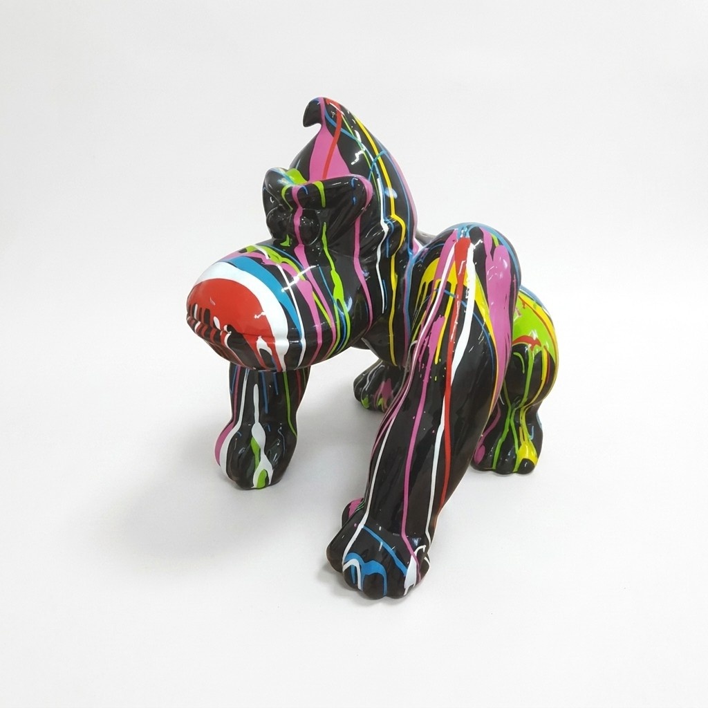 Modern Skulptur Gorilla aus Kunststoff Dekorative Figur Garten 70cm
