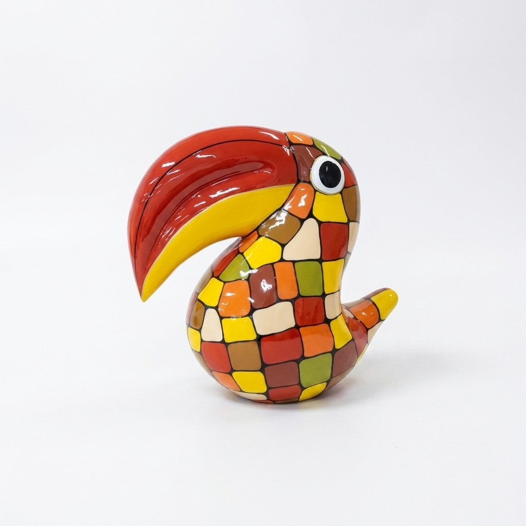 Modern Skulptur Tukan Vogel Kunststoff Dekorative Figur Garten 65cm