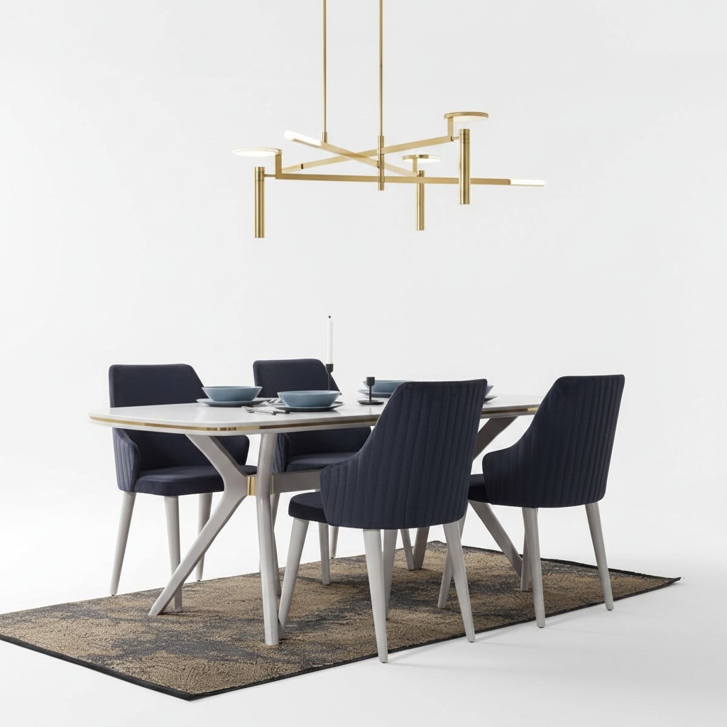 Moderne 7tlg. Esszimmer Garnitur Set Tisch 6x Stühle Moderne Sets