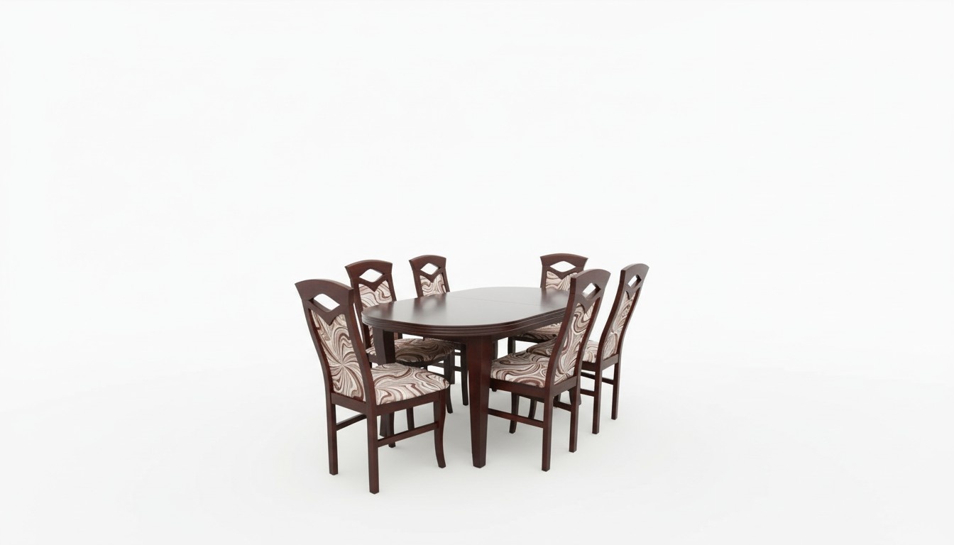 Moderne 7tlg. Esszimmer Garnitur Set Klassischer Tisch 6x Stühle Stuhl Gruppen