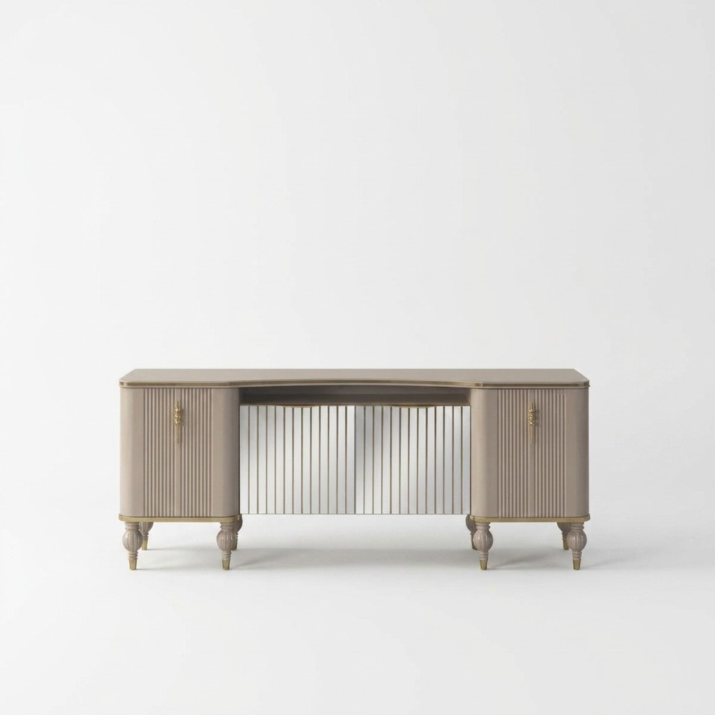 Moderne Beige Anrichte Luxuriöses Sideboard Wohnzimmer Holzschrank